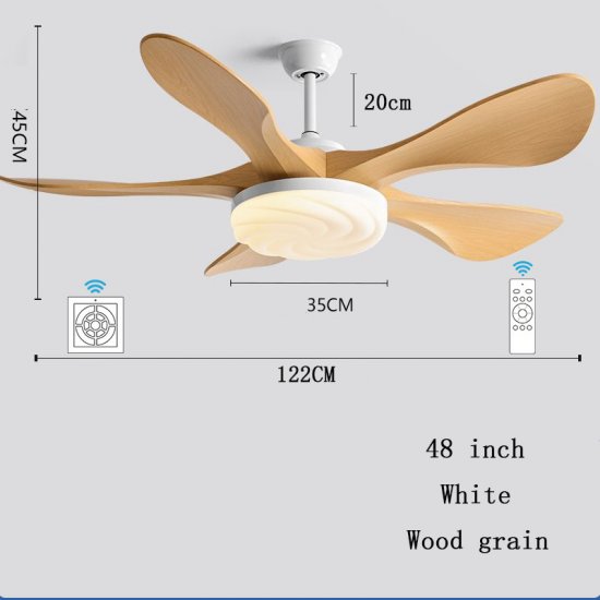 Noiseless ABS Fan Blades 48'' 58''Home Decorative Ceiling Fan With Lamp Reversible Motor Suitable for Summer and Winter