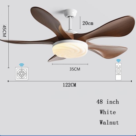 Noiseless ABS Fan Blades 48'' 58''Home Decorative Ceiling Fan With Lamp Reversible Motor Suitable for Summer and Winter