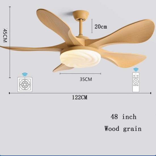 Noiseless ABS Fan Blades 48'' 58''Home Decorative Ceiling Fan With Lamp Reversible Motor Suitable for Summer and Winter