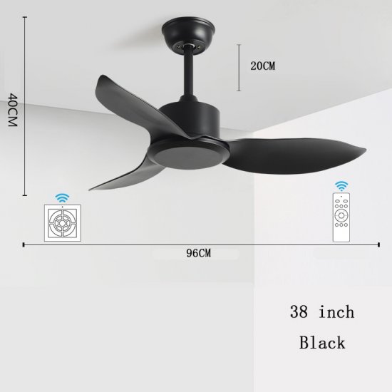 38/48 Inch ABS Solid 3 Blade Ceiling Fans with Reversible Motor Suitable for Living Room & restaurant