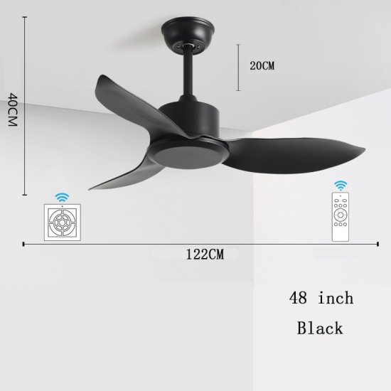 38/48 Inch ABS Solid 3 Blade Ceiling Fans with Reversible Motor Suitable for Living Room & restaurant