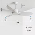 38/48 Inch ABS Solid 3 Blade Ceiling Fans with Reversible Motor Suitable for Living Room & restaurant