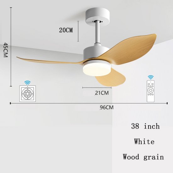 Modern Simple 38 Inch 48 Inch Pure Copper DC Motor Remote Control ABS Blade Led Ceiling Fan With Light