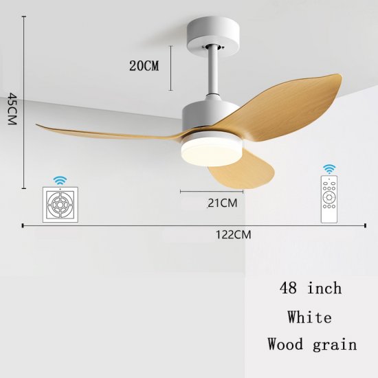 Modern Simple 38 Inch 48 Inch Pure Copper DC Motor Remote Control ABS Blade Led Ceiling Fan With Light