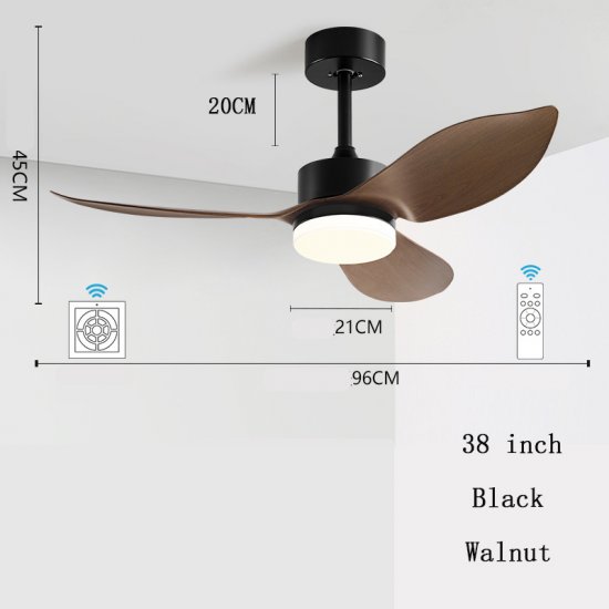 Modern Simple 38 Inch 48 Inch Pure Copper DC Motor Remote Control ABS Blade Led Ceiling Fan With Light