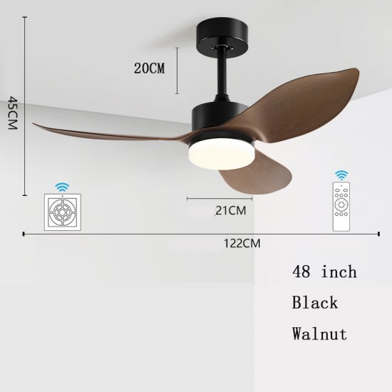 Modern Simple 38 Inch 48 Inch Pure Copper DC Motor Remote Control ABS Blade Led Ceiling Fan With Light