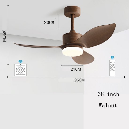 Modern Simple 38 Inch 48 Inch Pure Copper DC Motor Remote Control ABS Blade Led Ceiling Fan With Light