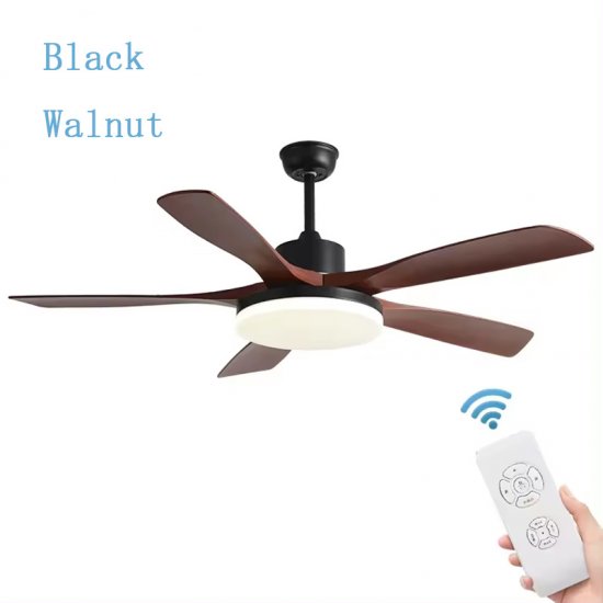 56 Inch Three Color Temperature Optional ABS Blade Double Control Decoration Ceiling Fan Light