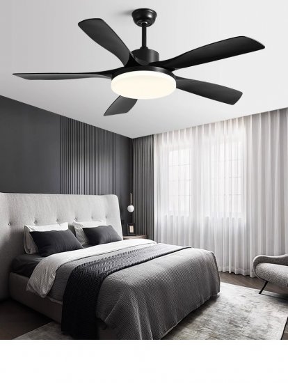 56 Inch Three Color Temperature Optional ABS Blade Double Control Decoration Ceiling Fan Light