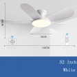 52'' Modern Luxury Led 5 ABS Blades Ceiling Fan wood grain Ceiling Fan With Light