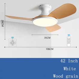 42'' Modern Luxury Led 3 ABS Blades Ceiling Fan wood grain Ceiling Fan With Light