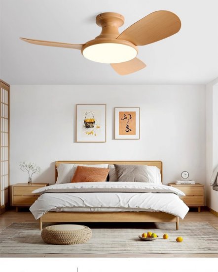 42'' Modern Luxury Led 3 ABS Blades Ceiling Fan wood grain Ceiling Fan With Light