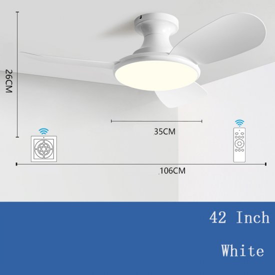 42'' Modern Luxury Led 3 ABS Blades Ceiling Fan wood grain Ceiling Fan With Light