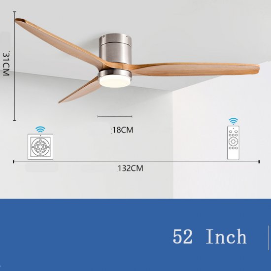 Modern decoration wooden 52 inch ceiling fans with remote control ceiling fan with light