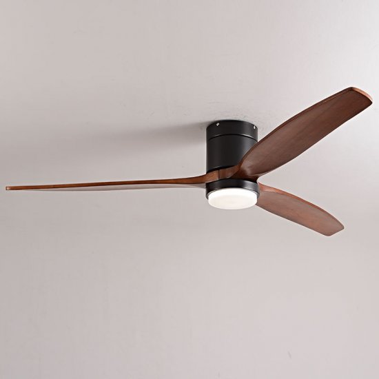 56 inch 3 solid wood blade BLDC ceiling light fan LED intelligent ceiling fan modern minimalist style remote control ceiling fan