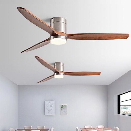 56 inch 3 solid wood blade BLDC ceiling light fan LED intelligent ceiling fan modern minimalist style remote control ceiling fan