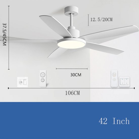 Multicolor Optional Pure Copper Motor Stable Operation Low Noise 42 Inch Led Ceiling Fan With Light