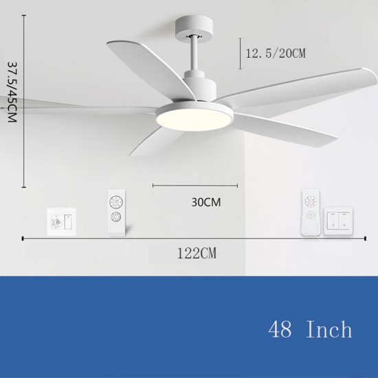 3 File Air Supply Multicolor Optional Modern Indoor Decorative 48 Inch ABS Blade Led Ceiling Fan With Light