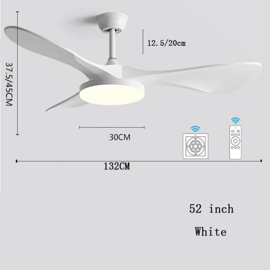 Luxury Natural Wooden Ceiling Fan 42'' 52''Home Decorative Pendant Fan With Lamp Reversible Motor Suitable for Summer and Winter