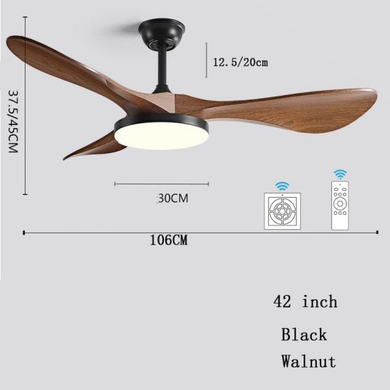 Luxury Natural Wooden Ceiling Fan 42'' 52''Home Decorative Pendant Fan With Lamp Reversible Motor Suitable for Summer and Winter