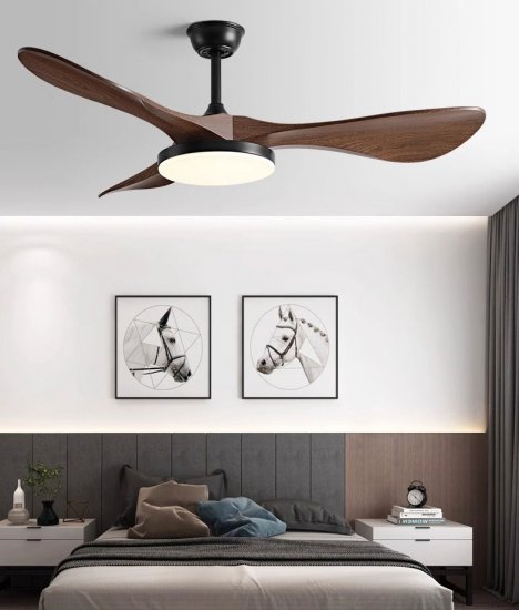 Luxury Natural Wooden Ceiling Fan 42'' 52''Home Decorative Pendant Fan With Lamp Reversible Motor Suitable for Summer and Winter