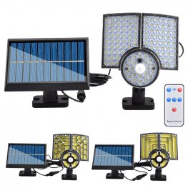 New Solar Wall Lamp Safety Outdoor Human Body Sensing 112LED Split Three Head Garden Lamp Storage Roadside Lighting