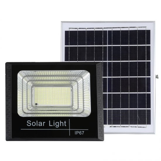 LED Solar Flood Lights Remote Control Solar Powered Spotlight Outdoor Waterproof IP67 Villa Street Light Adjustable Angle