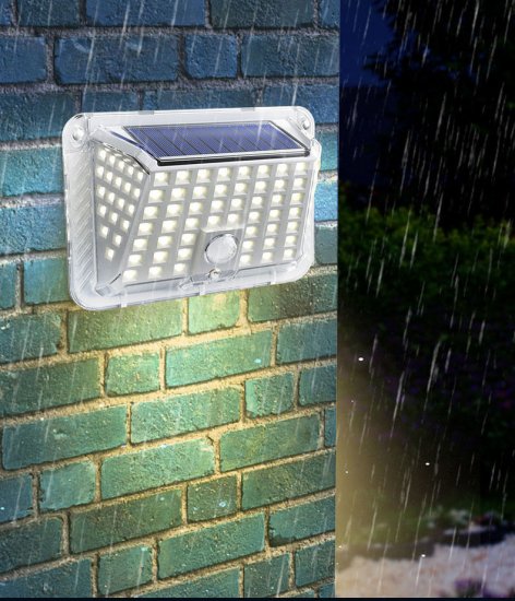 Solar Power Wall Light Motion Sensor Waterproof Outdoor Garden Lamp LED Exterior Lights Path Spotlights Sunlight Street Lighting