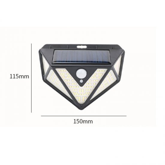 New 166LED Solar Wall Lamp, Five Side Luminous Solar Human Body Sensing Lamp, Courtyard Wall Lamp, Stair Lamp