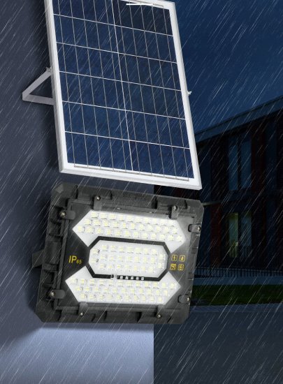 114LED Solar Light Outdoor Waterproof with Motion Sensor Floodlight Remote Control 3 Modes for Patio Garage Backyard