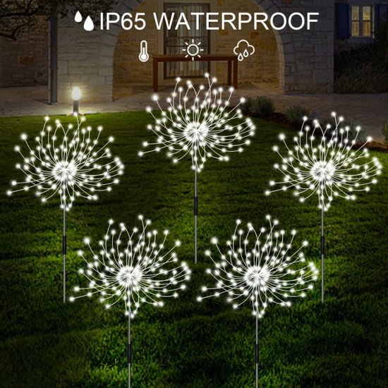 NEW 120LEDs Solar Fireworks Lights Outdoor Waterproof Solar Garden Lights 8 Lighting Modes Lawn lights garden decoration