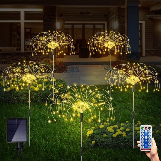 NEW 120LEDs Solar Fireworks Lights Outdoor Waterproof Solar Garden Lights 8 Lighting Modes Lawn lights garden decoration