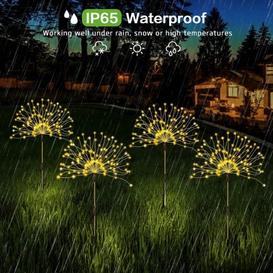 NEW 120LEDs Solar Fireworks Lights Outdoor Waterproof Solar Garden Lights 8 Lighting Modes Lawn lights garden decoration