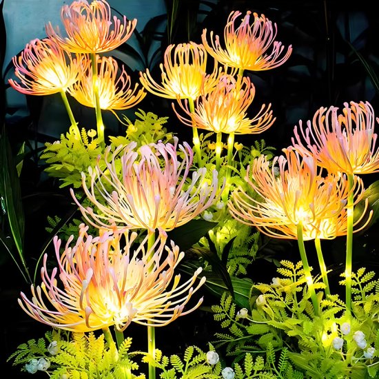 Solar-powered Bana flower lawn lamp, outdoor waterproof dandelion ground lamp, garden yard decorative landscape lamp