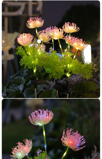 Solar-powered Bana flower lawn lamp, outdoor waterproof dandelion ground lamp, garden yard decorative landscape lamp