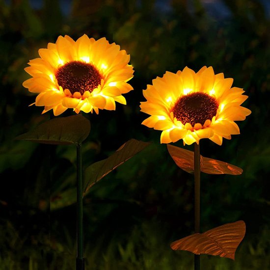 Solar Lights Outdoor Garden Decor Sunflower Ligts Waterproof Solar Outdoor Lamp Decorative Lights for Path Garden Patio Backyard