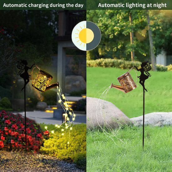 LED Solar Watering Can Light Hanging Kettle Lantern Light Outdoor Waterproof Villa Path Lawn Yard Garden Decoration Lamp