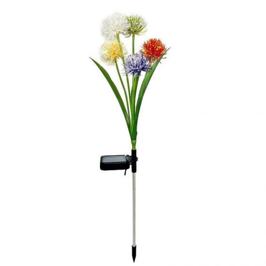 Simulation Plant Five-Head Green Onion Ground Plug-In Lamp Outdoor Decorative Solar Dandelion Garden Ornamental Lamp