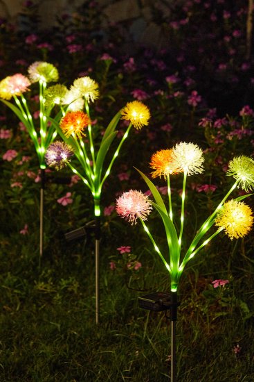 Simulation Plant Five-Head Green Onion Ground Plug-In Lamp Outdoor Decorative Solar Dandelion Garden Ornamental Lamp