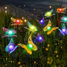 Solar LED Lawn Light Firefly Butterfly Light 6 Warm Lights Outdoor Waterproof Festival Celebration Vibrant Garden Lights